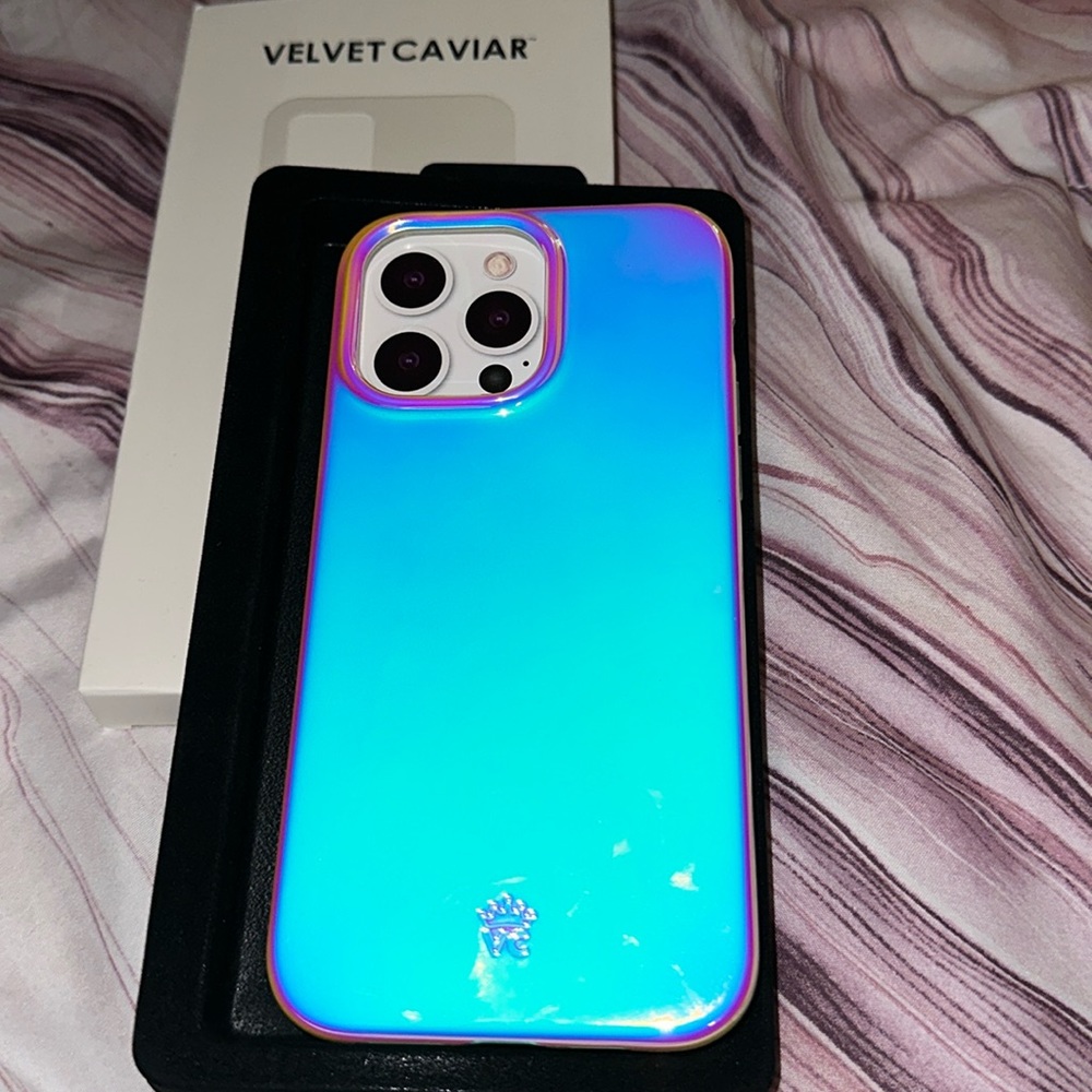 BRAND NEW Nebula Velvet Caviar iPhone 14 pro max case with box.